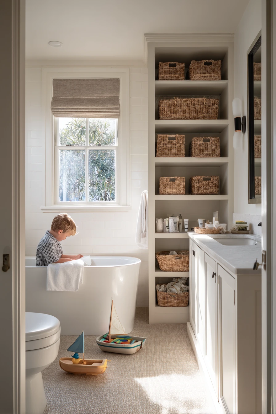 bathroom built in storage ideas