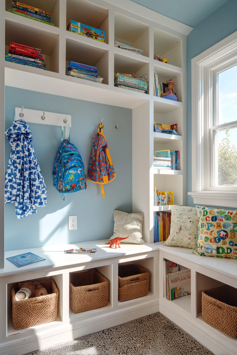 Kids’ Bath With Toy Storage Cubbies