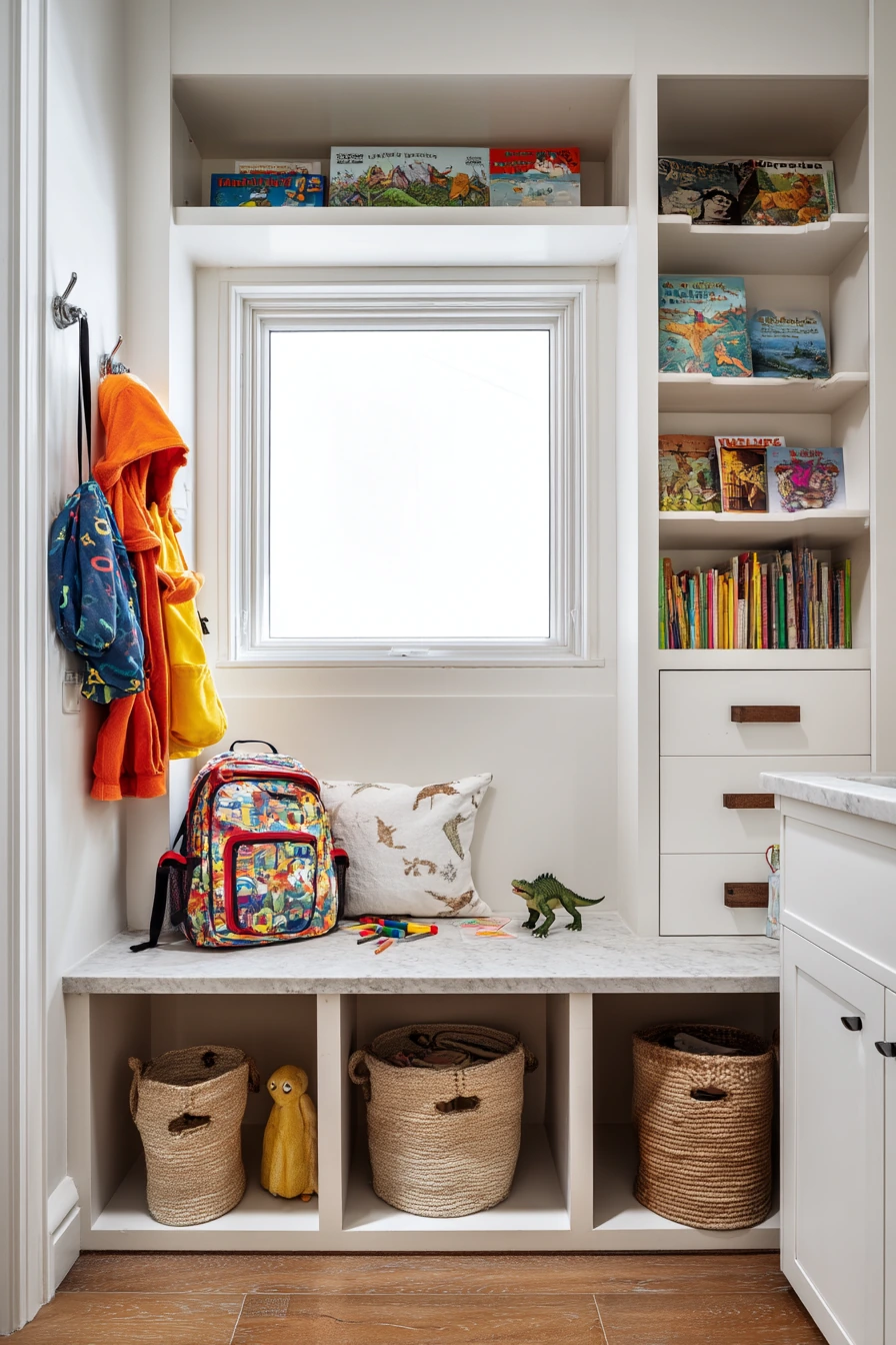 Kids’ Bath With Toy Storage Cubbies