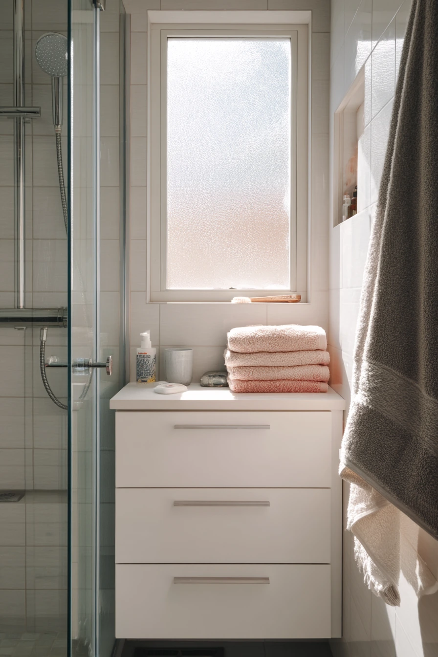 Small Hall Bath With Niche Storage