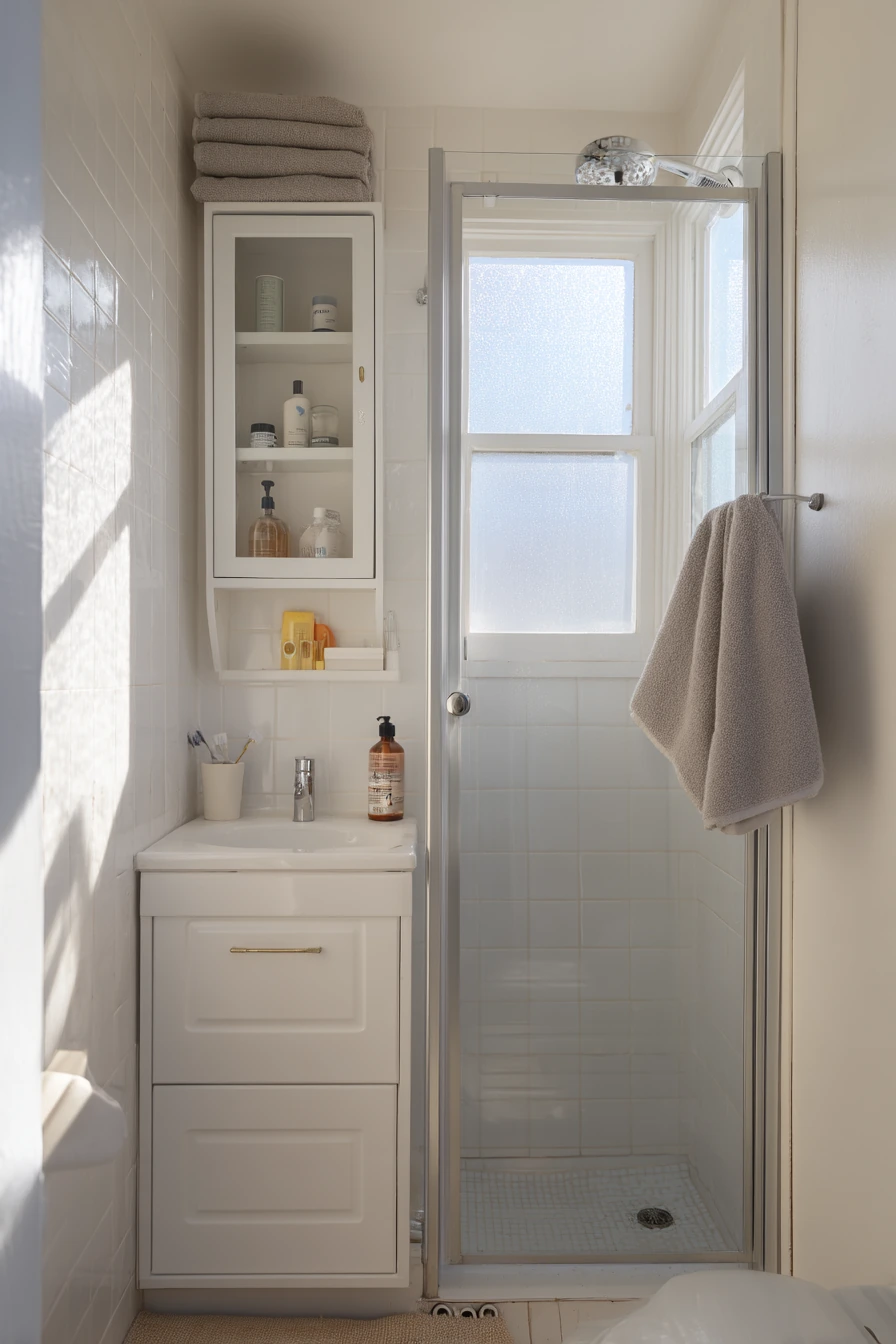 Small Hall Bath With Niche Storage