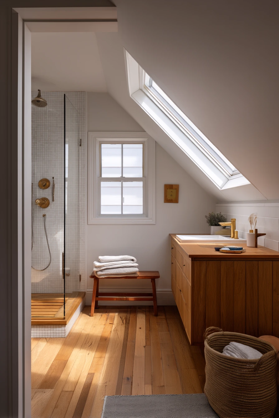 Attic Bathroom with a Low Angled Ceiling