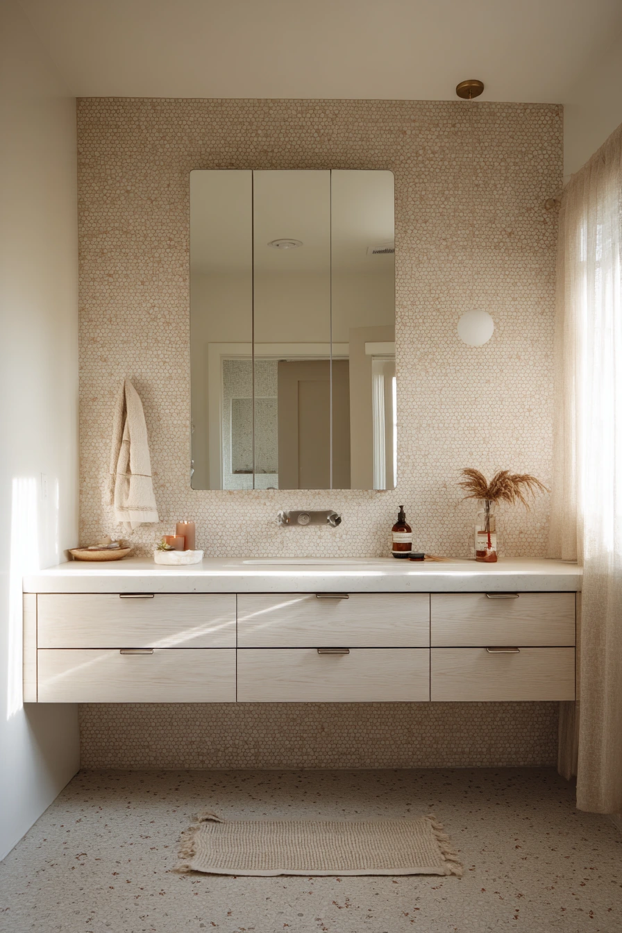 Limewash Ceiling in a Calm Primary Ensuite