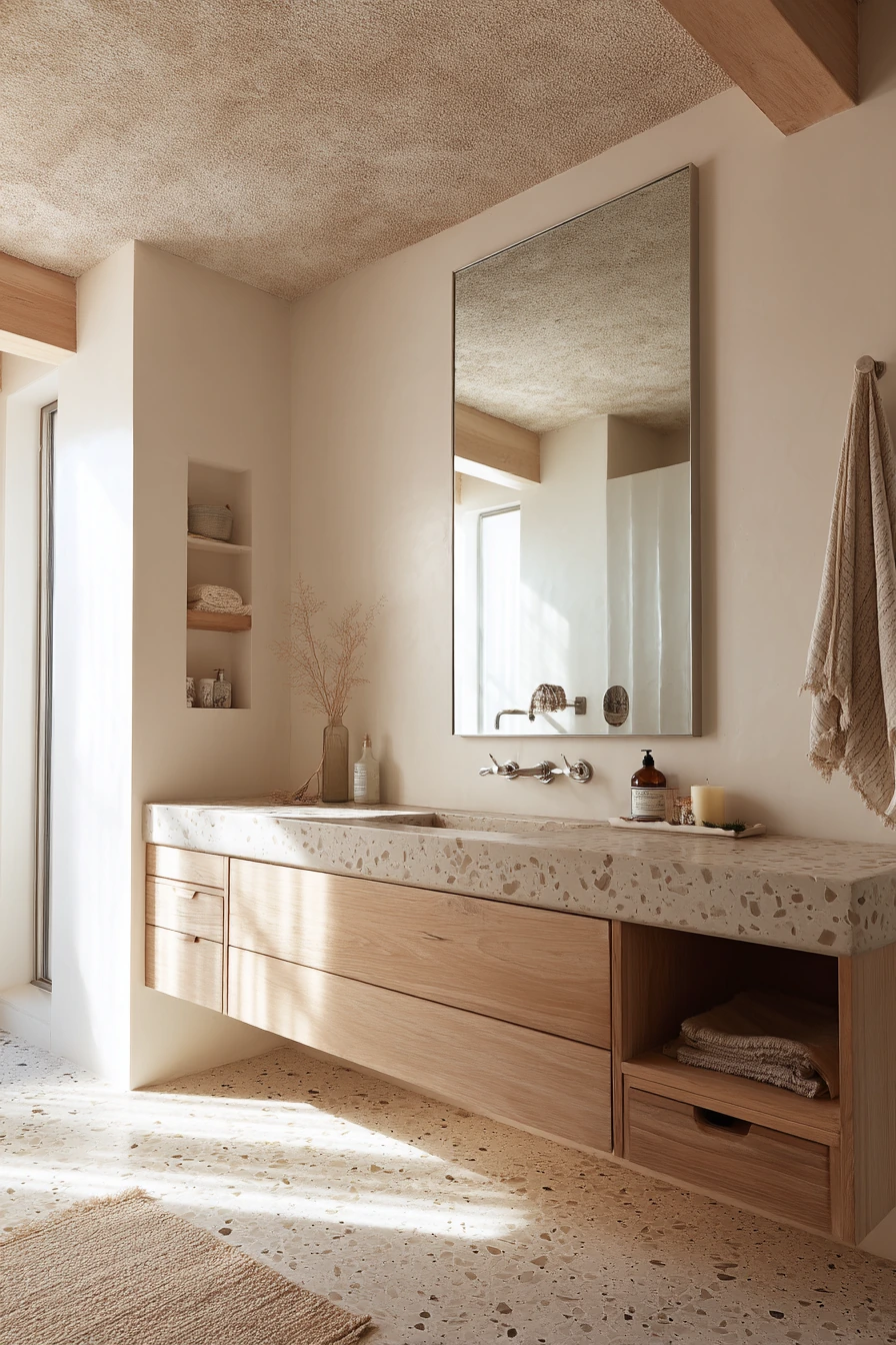 Limewash Ceiling in a Calm Primary Ensuite