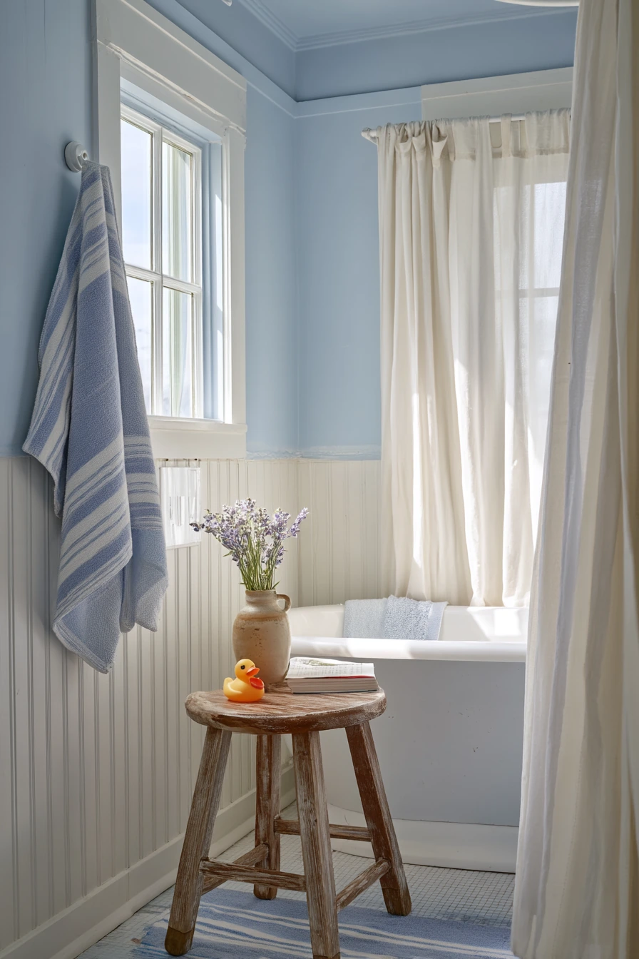 Cottage Bath with Beadboard and Chair Rail