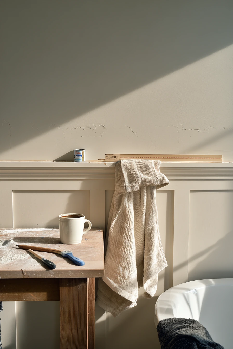 DIY Chair Rail Mid-Project in a Real Home