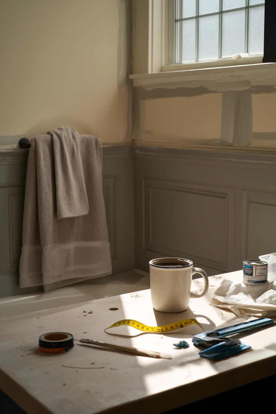 DIY Chair Rail Mid-Project in a Real Home