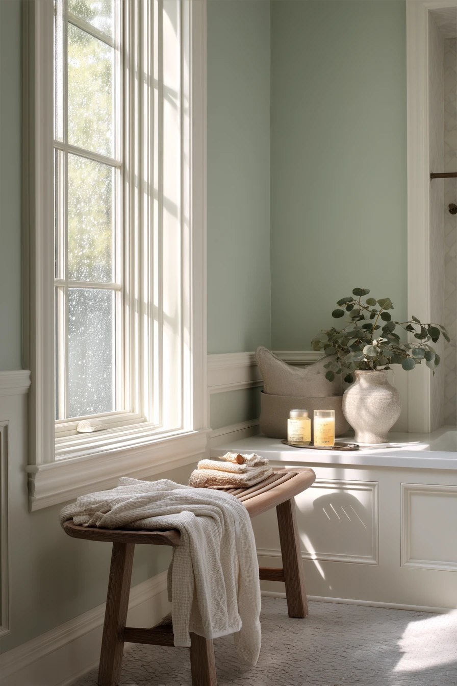 Spa-Inspired Chair Rail with Everyday Clutter