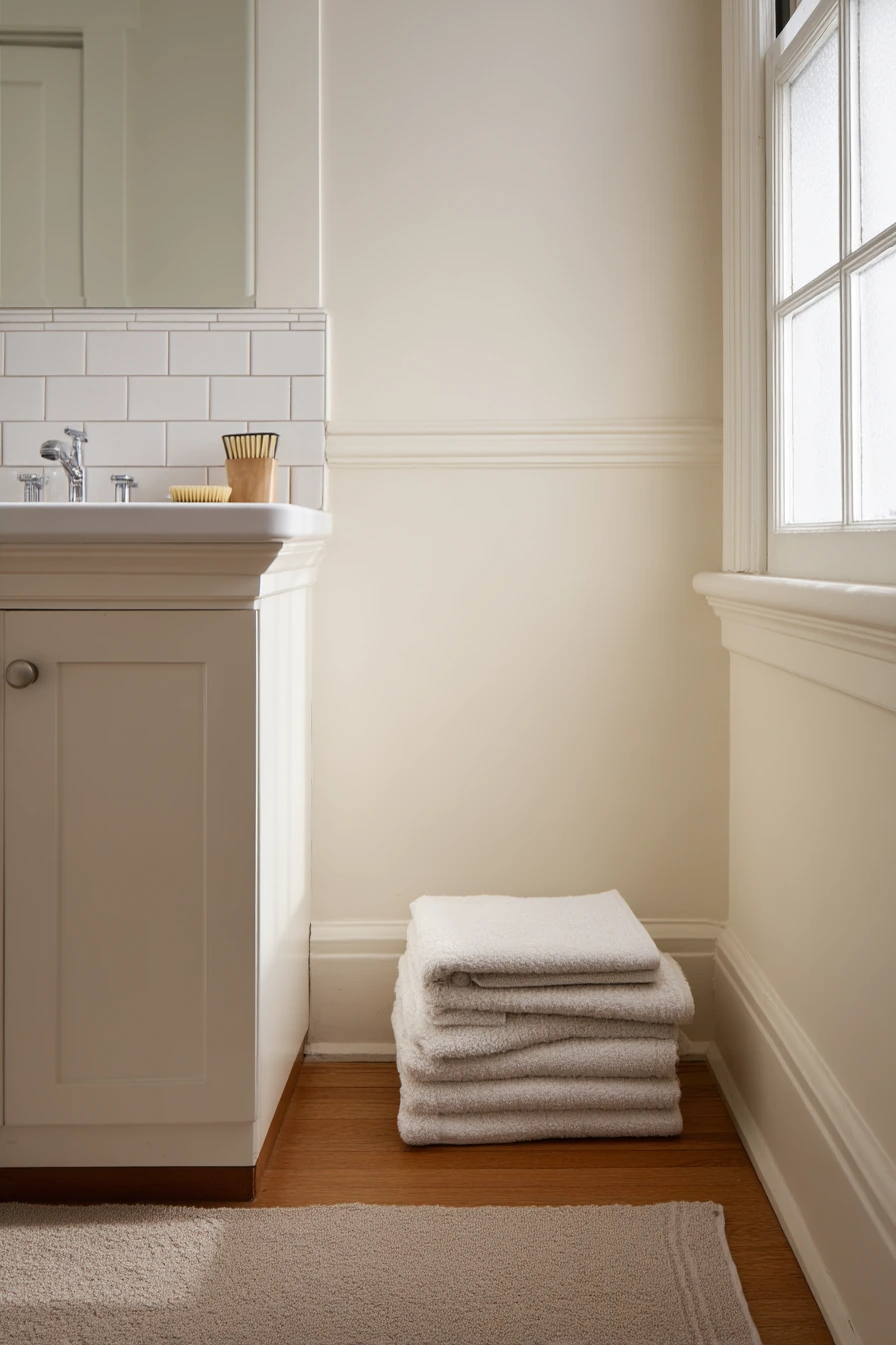 Budget-Friendly Chair Rail Update in a Small Hall Bath
