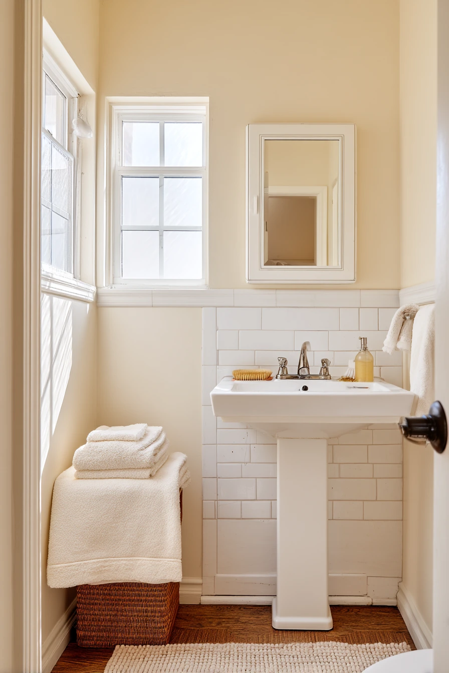 Budget-Friendly Chair Rail Update in a Small Hall Bath