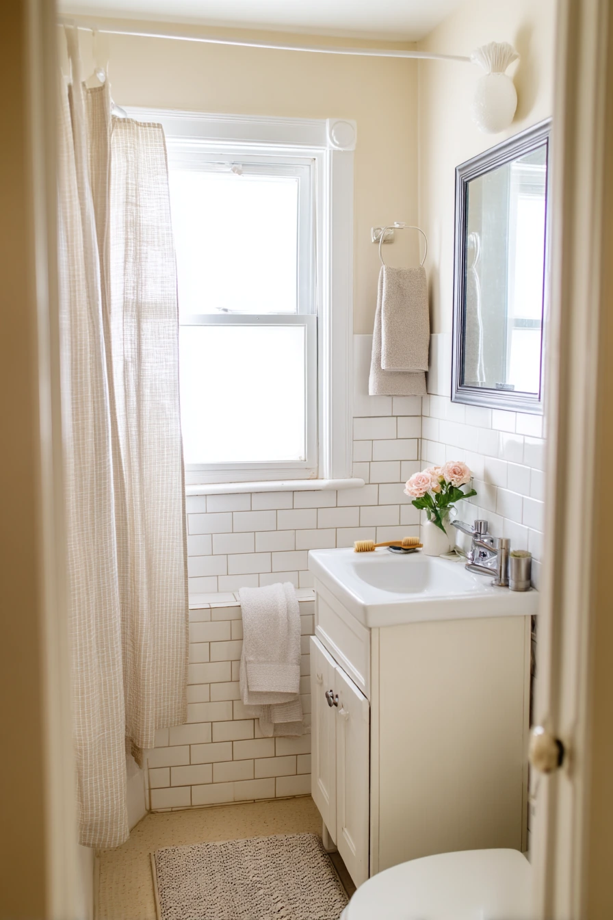 Budget-Friendly Chair Rail Update in a Small Hall Bath