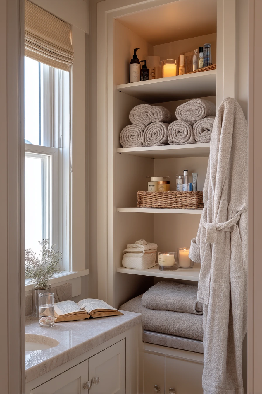 Guest Bath Closet Ready for Visitors