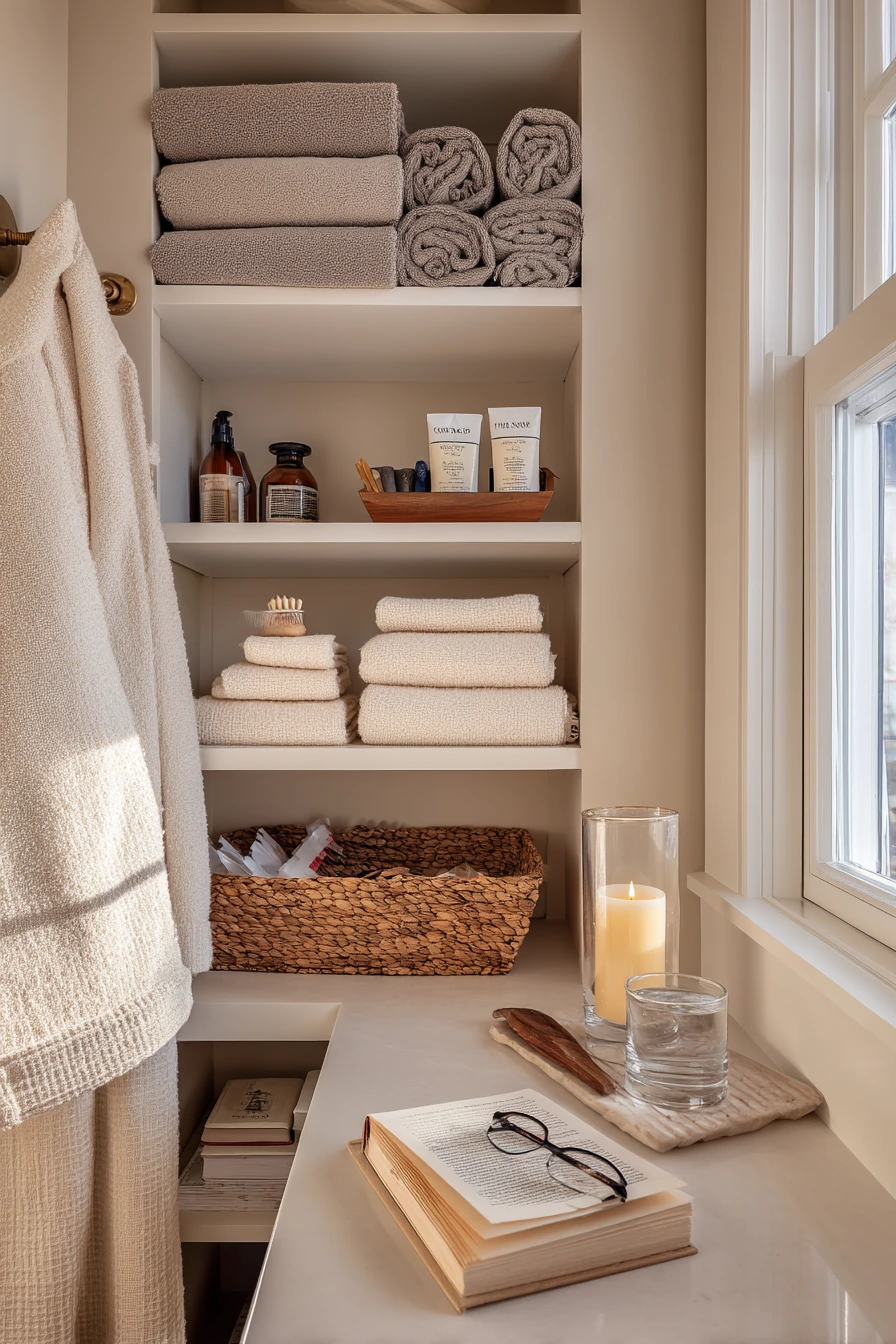 Guest Bath Closet Ready for Visitors