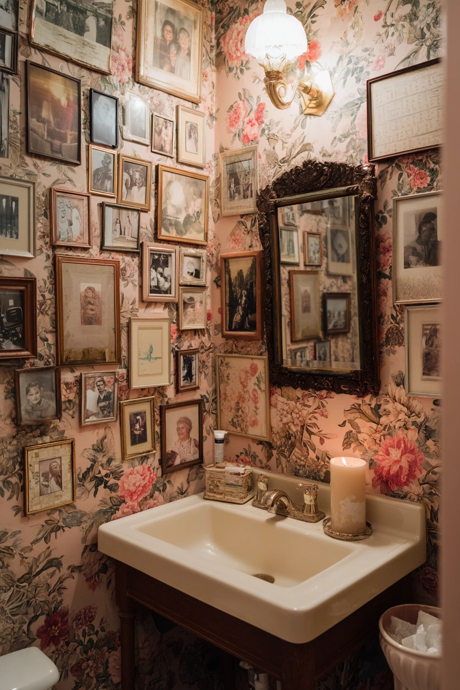 Vintage-Inspired Powder Room with Charm
