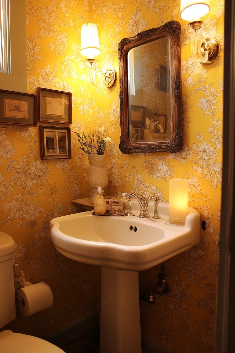 Vintage-Inspired Powder Room with Charm