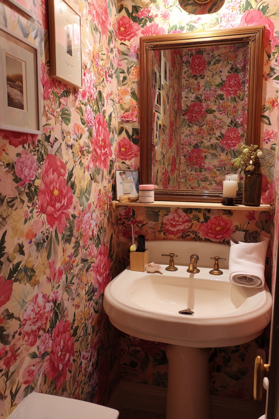 Vintage-Inspired Powder Room with Charm