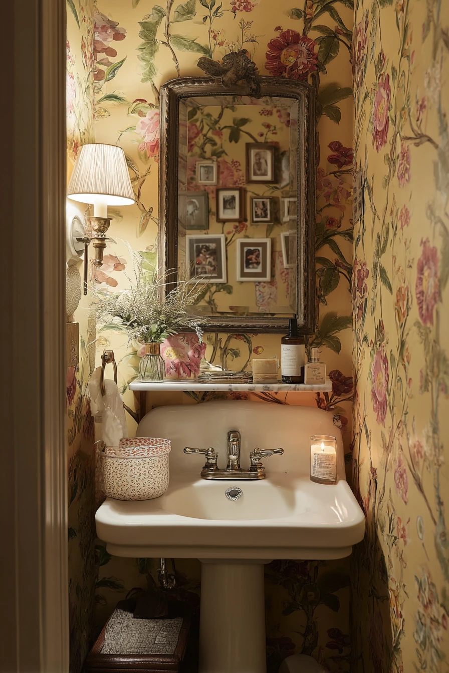 Vintage-Inspired Powder Room with Charm