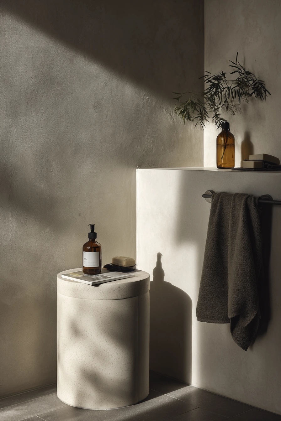Minimal Bathroom with One Bold Object