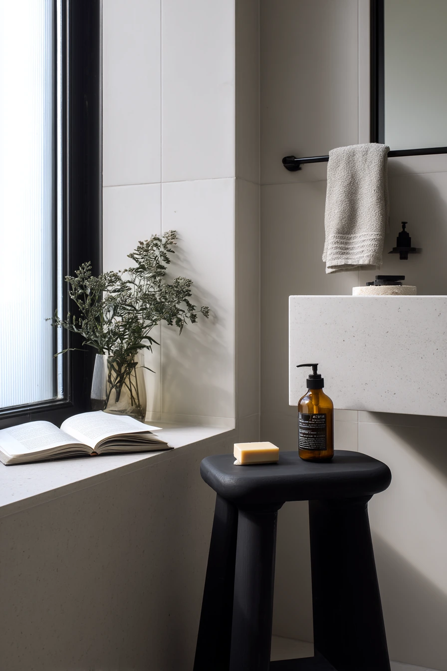Minimal Bathroom with One Bold Object