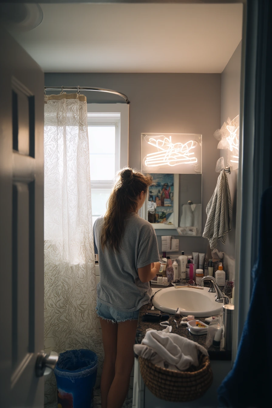 Teen Bathroom with Layered Personality