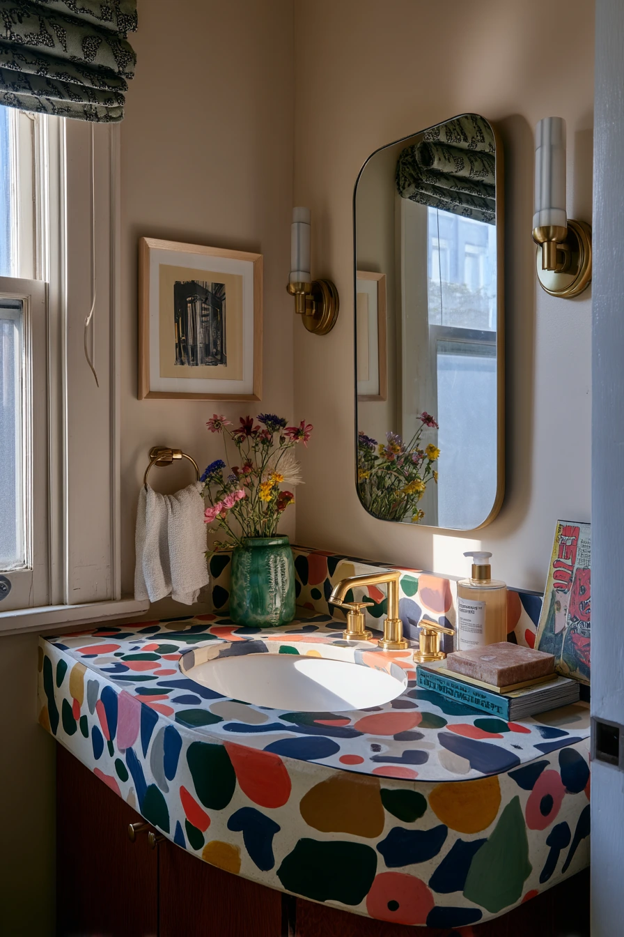 Eclectic Art-Lover Bathroom