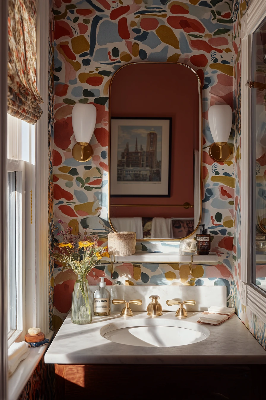 Eclectic Art-Lover Bathroom