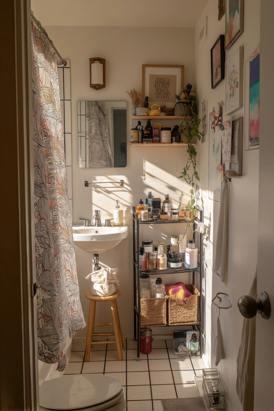 Tiny Bathroom with Clever Storage Story