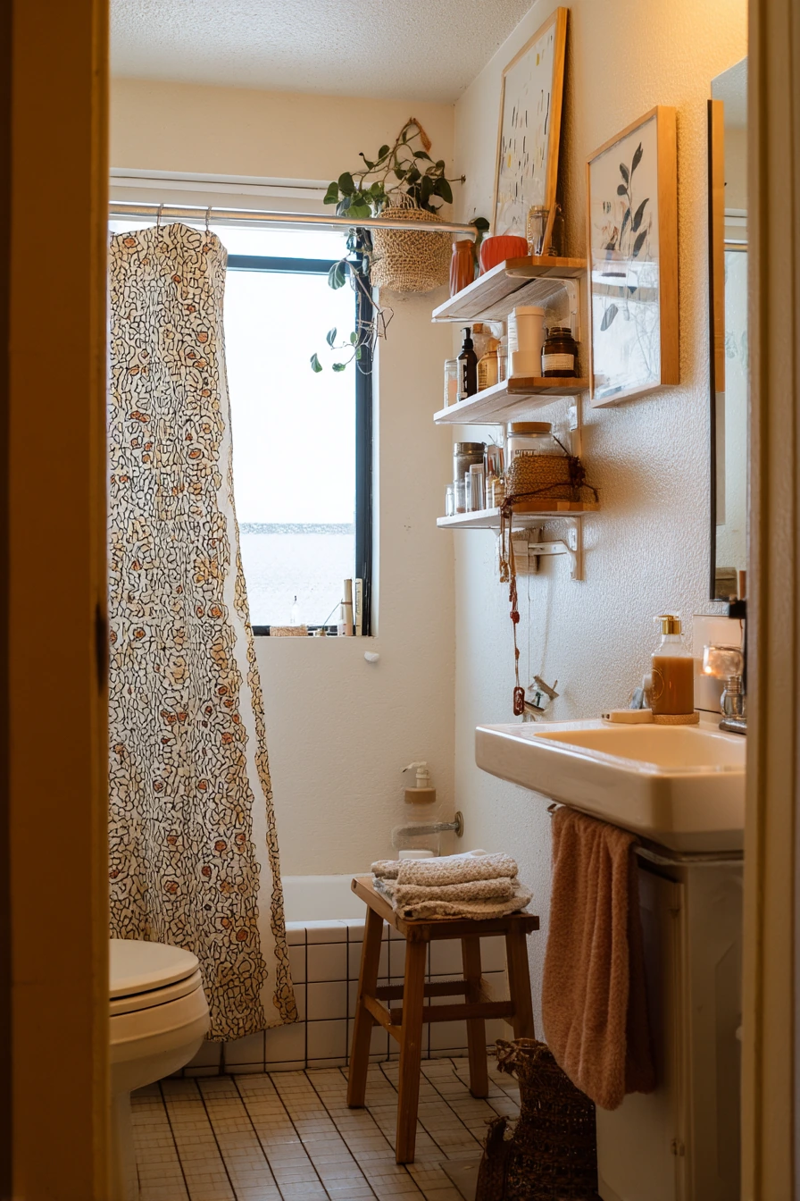 Tiny Bathroom with Clever Storage Story