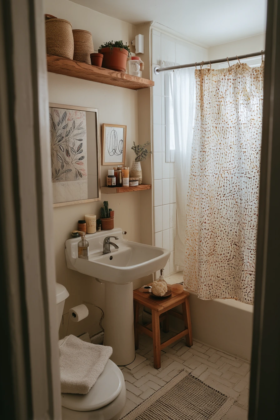 Tiny Bathroom with Clever Storage Story