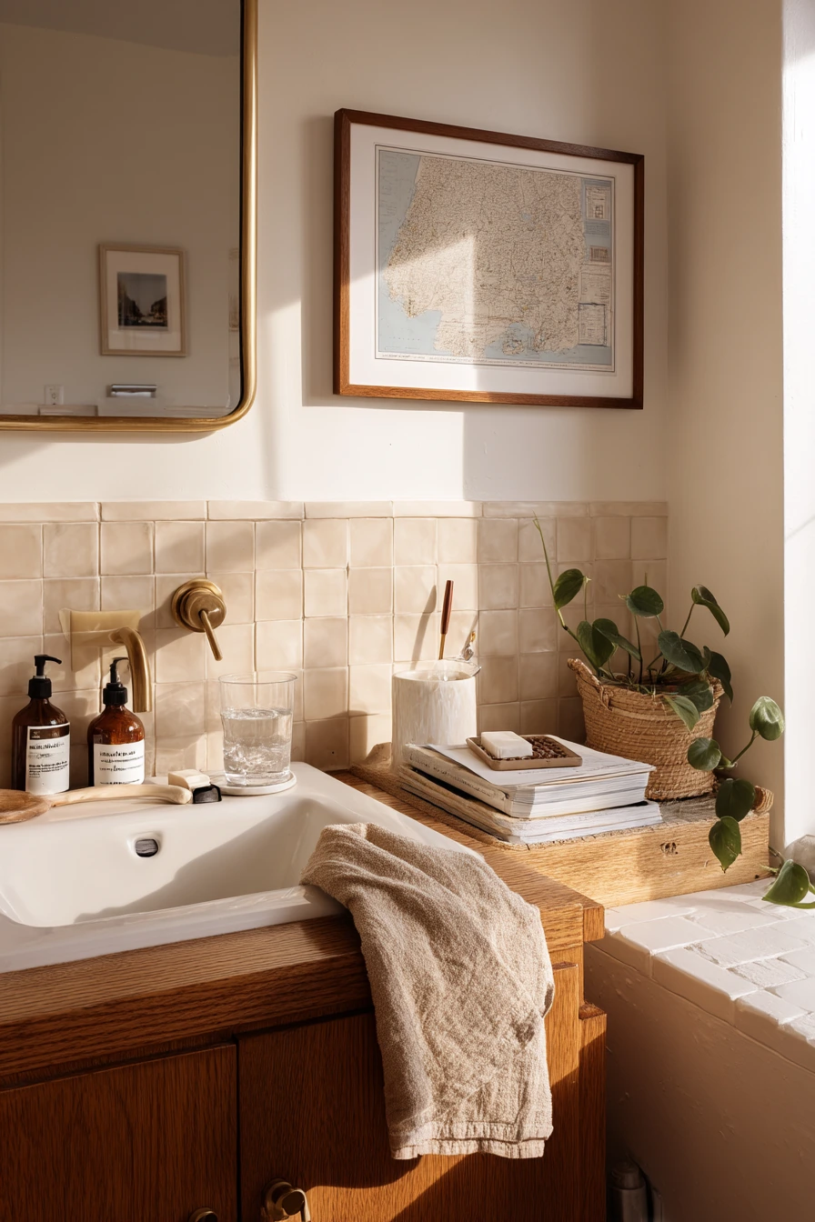 Soft-Spoken Guest Bath with Story Hooks
