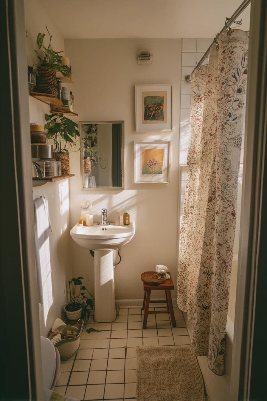 Tiny Bathroom with Clever Storage Story