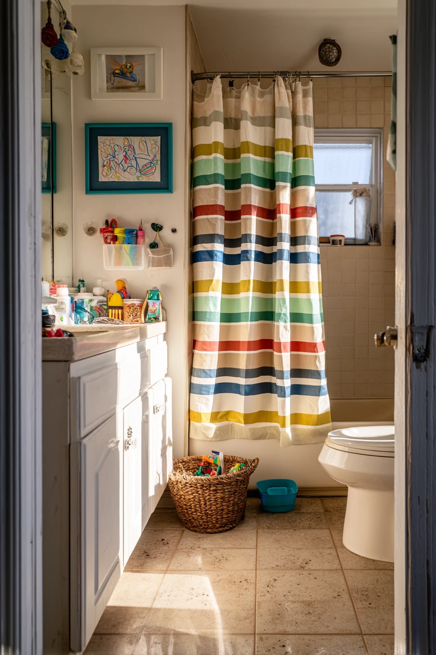 Playful Family Bath with Collected Objects