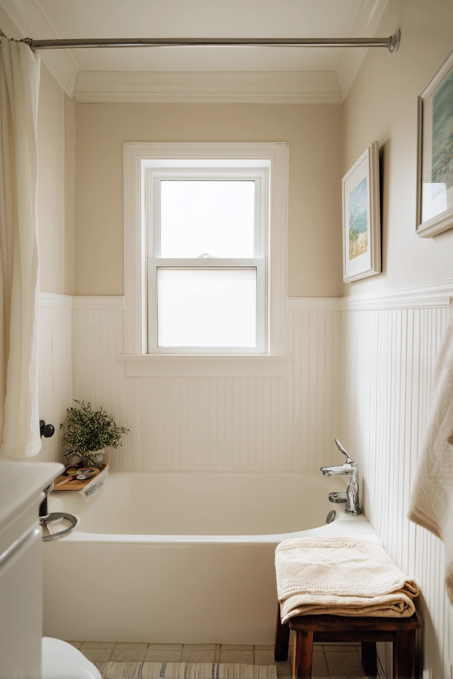 Budget Makeover Bathroom with DIY Crown Molding