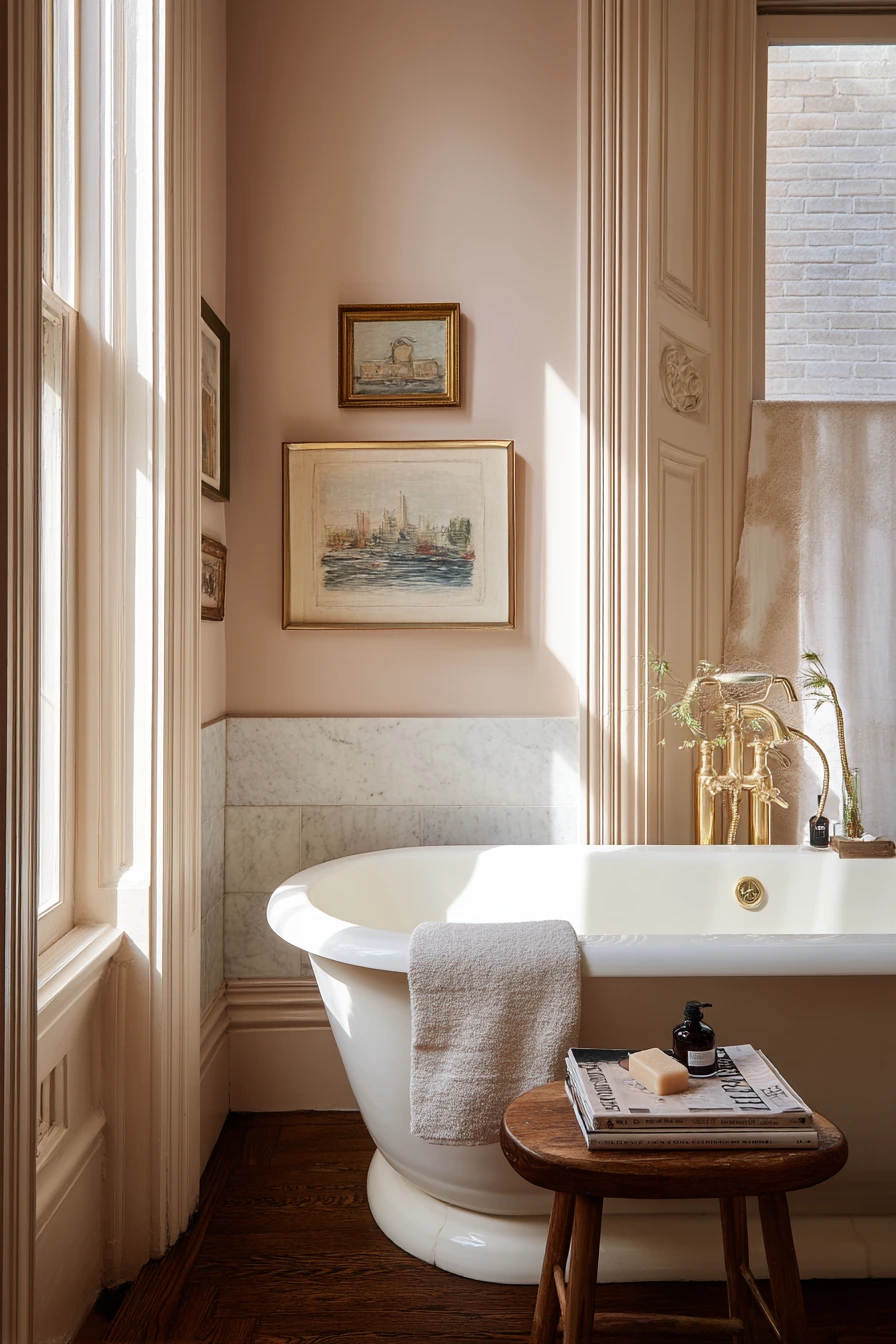 Vintage Guest Bath with Elegant Crown Profile
