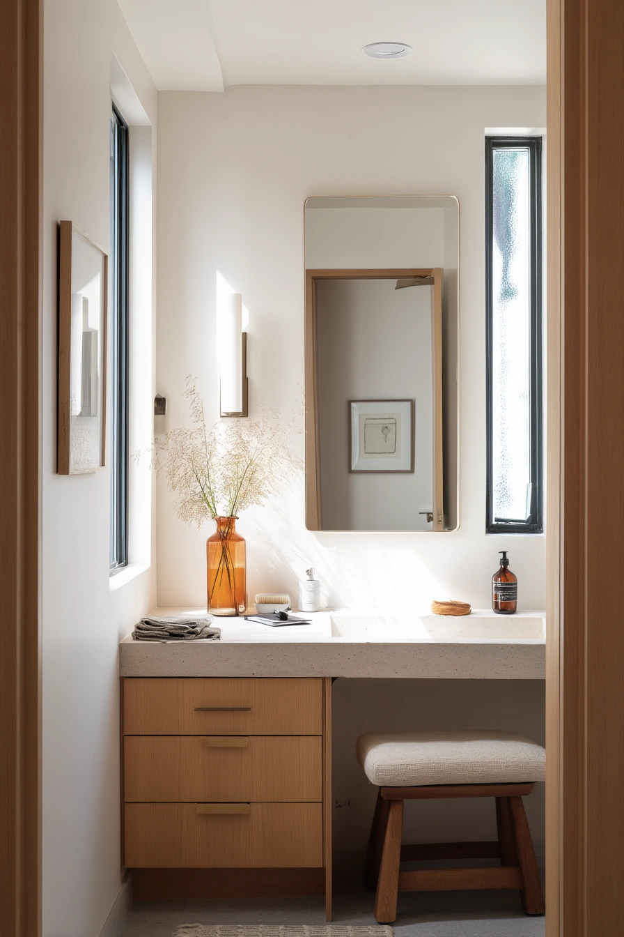 Modern Neutral Bath with Minimal Crown Detail