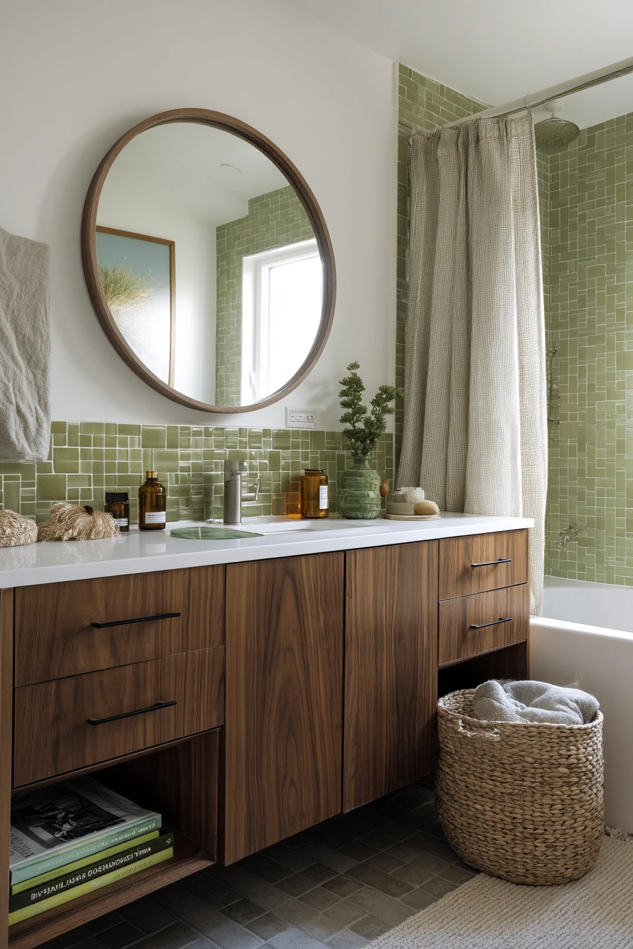 1970s Warm Earth-Tone Family Bath