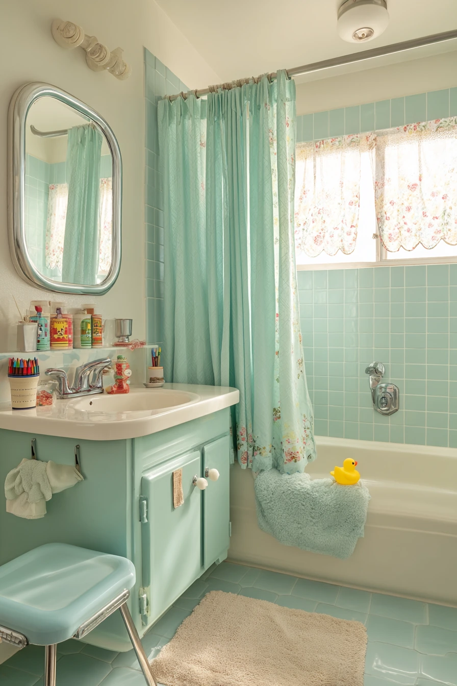1950s Charming Kids’ Bathroom