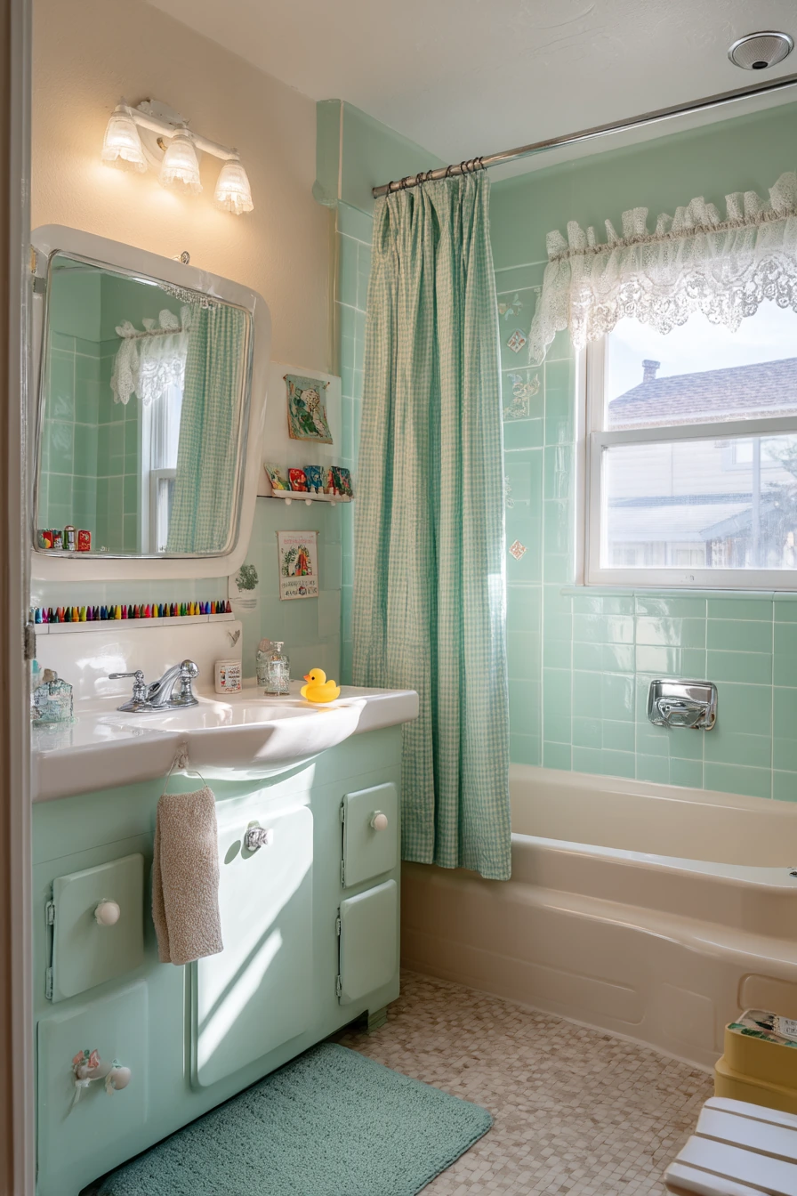 1950s Charming Kids’ Bathroom