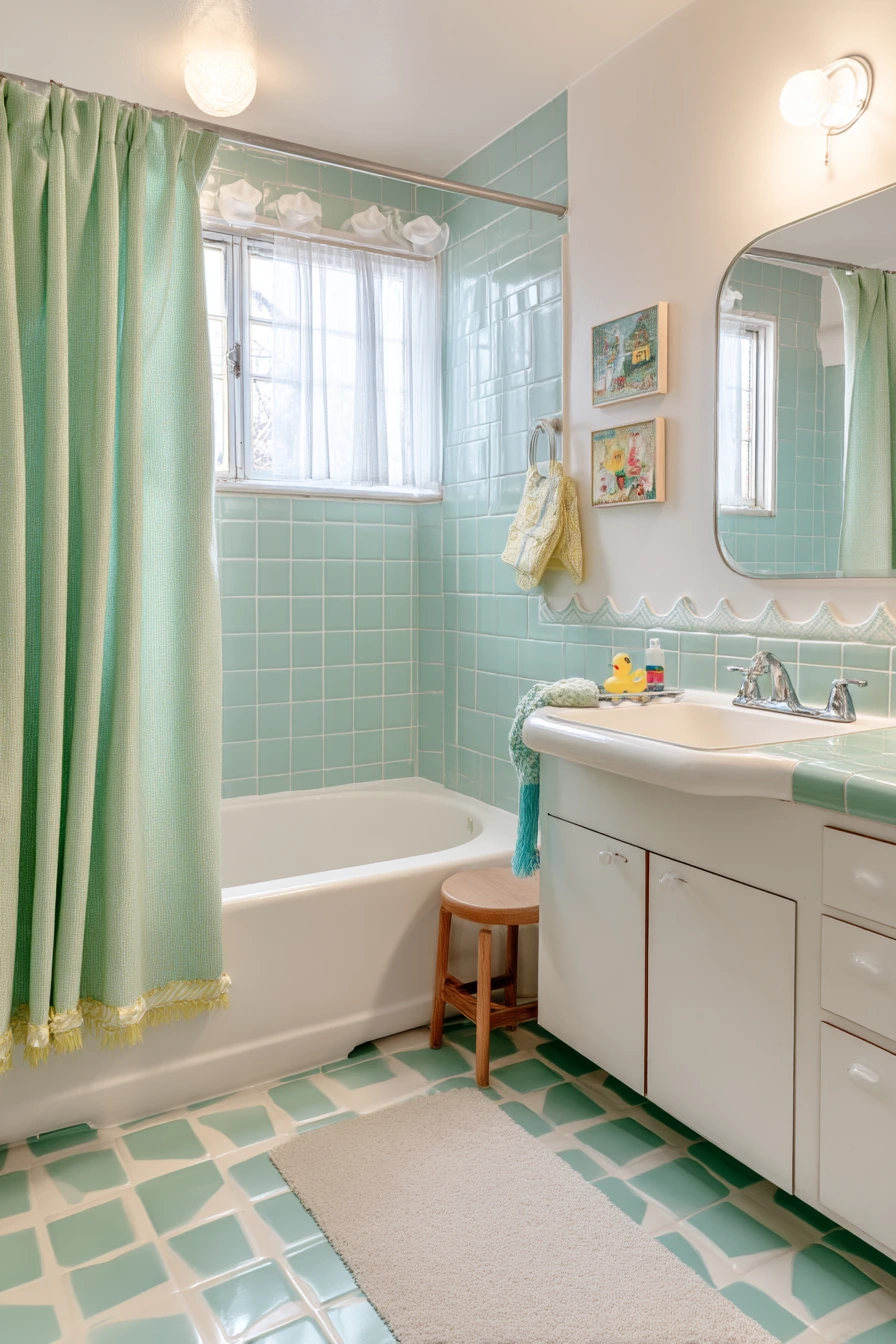 1950s Charming Kids’ Bathroom