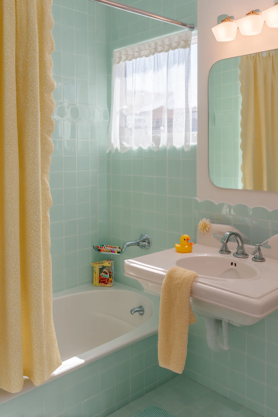1950s Charming Kids’ Bathroom