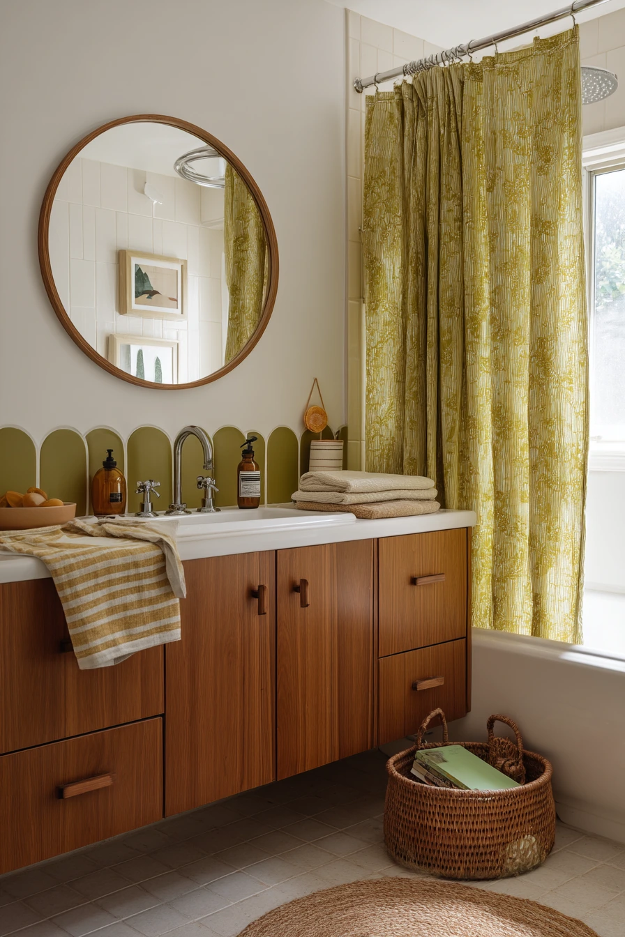 1970s Warm Earth-Tone Family Bath