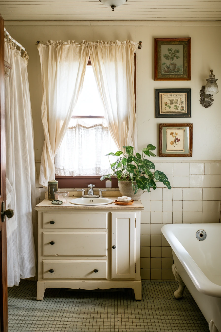 1940s Cottage Bath with Soft Patina