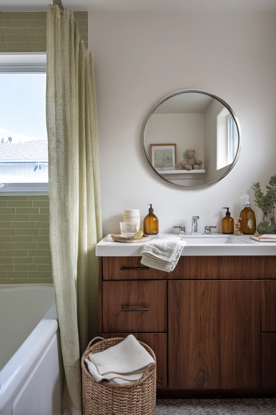 1970s Warm Earth-Tone Family Bath