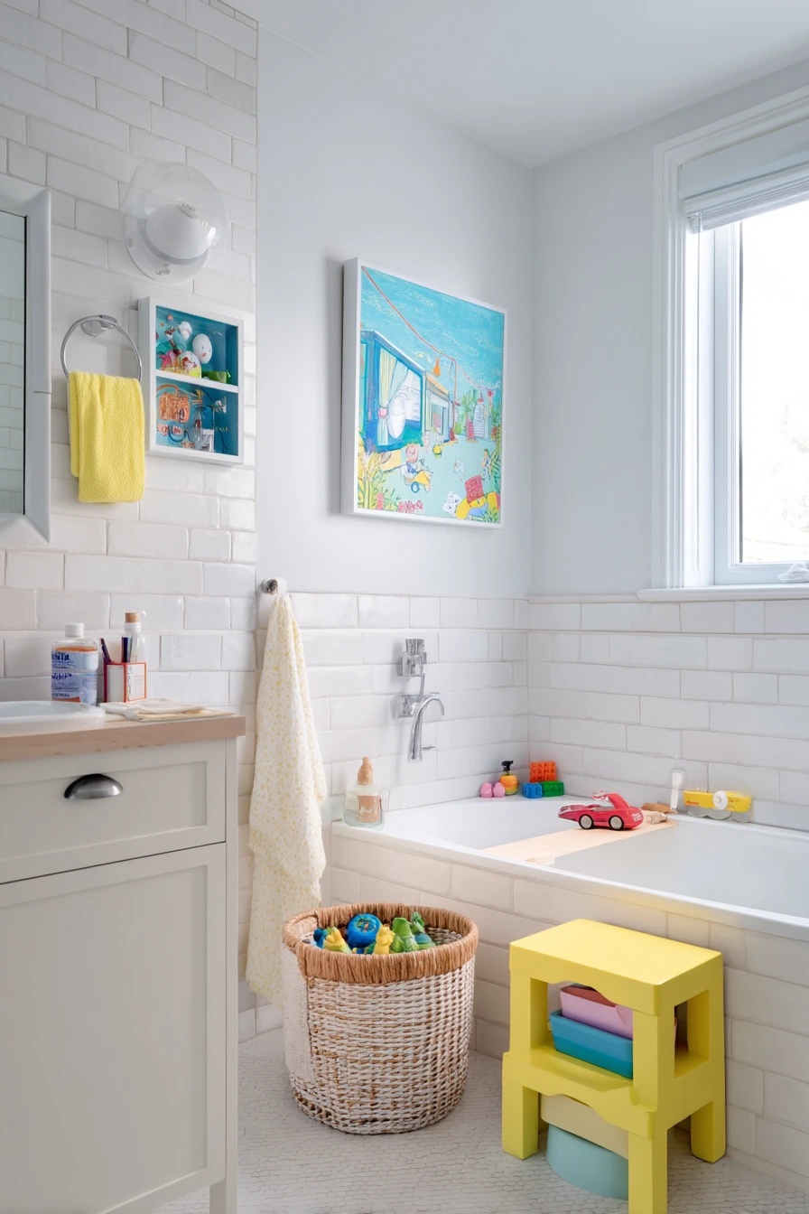 Kids’ Bathroom, Playful and Durable