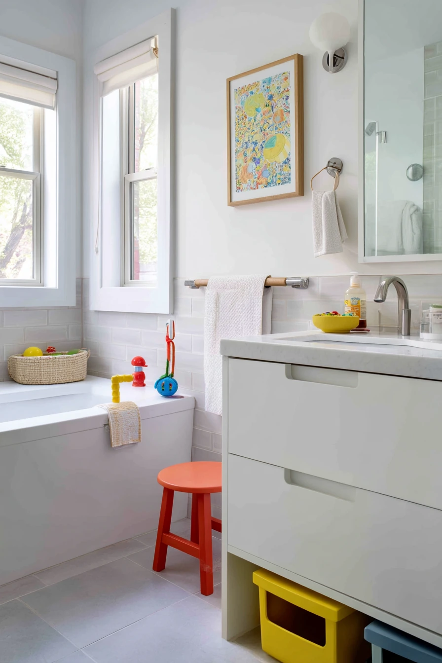 Kids’ Bathroom, Playful and Durable