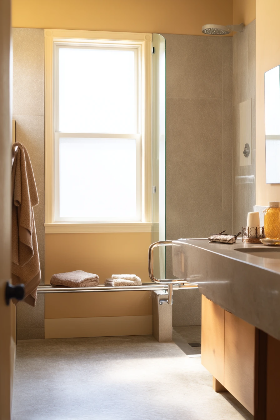 Accessible Bathroom, Calm and Thoughtful
