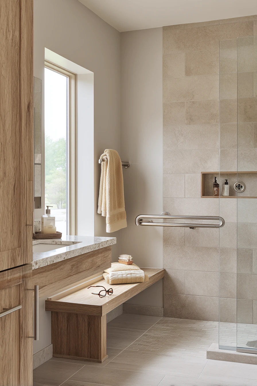 Accessible Bathroom, Calm and Thoughtful