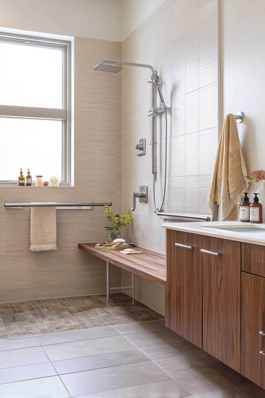 Accessible Bathroom, Calm and Thoughtful