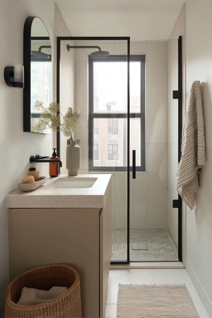 Small Apartment Shower Nook, Space-Savvy and Clean