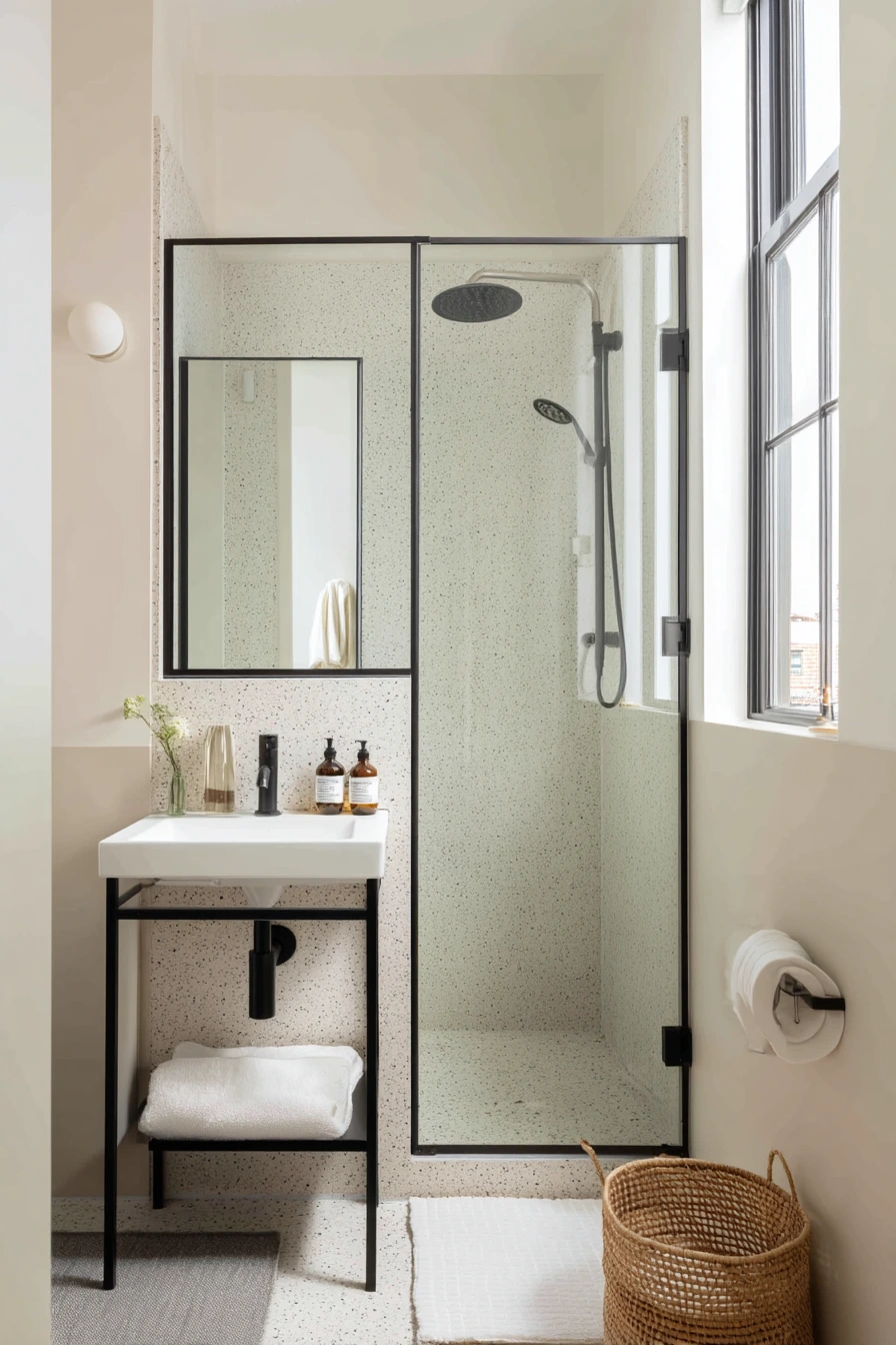 Small Apartment Shower Nook, Space-Savvy and Clean